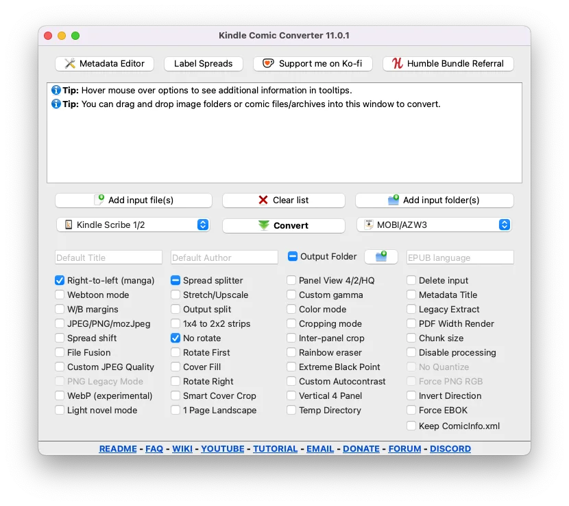 Kindle Comic Converter desktop app